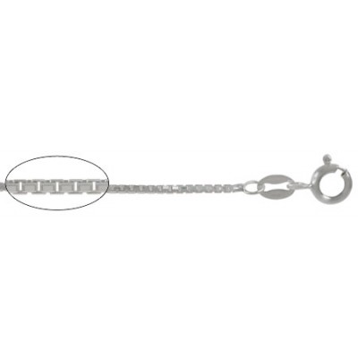 0.9mm Diamond Cut Box Chain, 16" - 24" Length, Sterling Silver